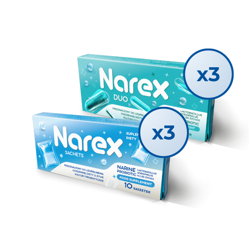 Probiotyk Narine • Zestaw dla Jelita Wrażliwego • Kuracja 30+10 dni