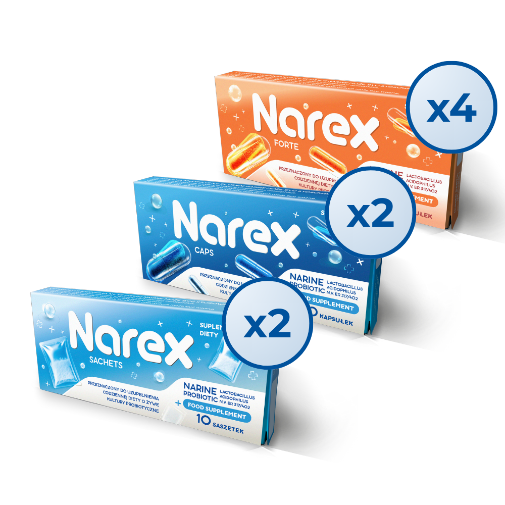 Probiotyk Narine • Zestaw Wsparcie w Dysbiozie • Kuracja 30-dniowa